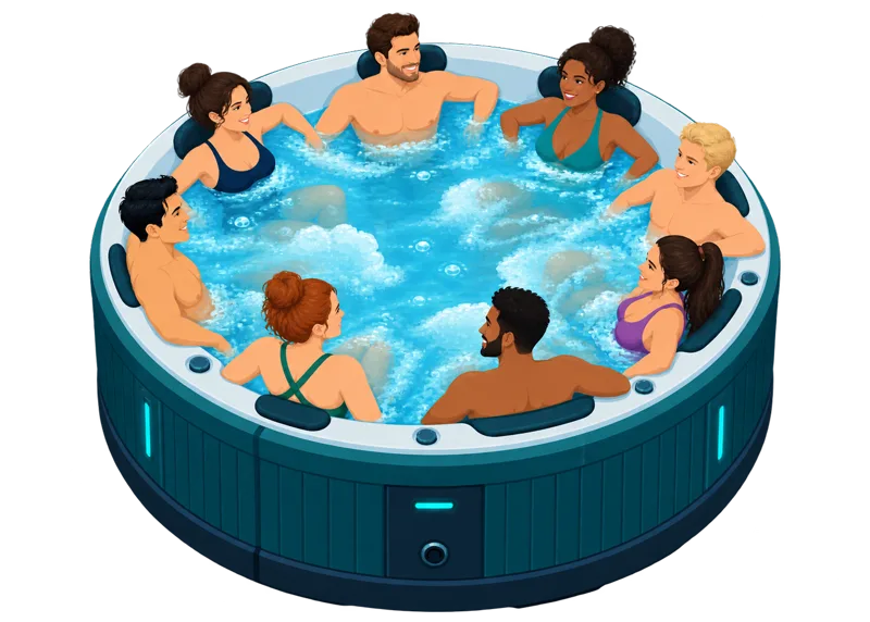 6–8 person party tub